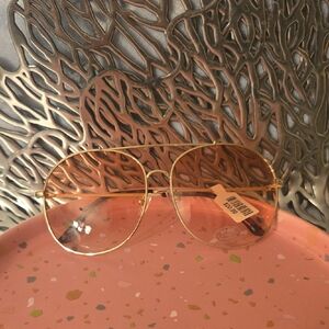 Free People Gold-Frame Sunglasses with Pink Lenses